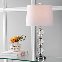 JONATHAN Y Clear Chrome Cole 27" Crystal LED Table Lamp