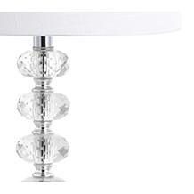 JONATHAN Y Clear Kevin 22" Glass and Metal LED Set of 2 Table Lamp