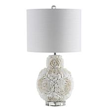 JONATHAN Y Cream Seashell Rosette 24" LED Table Lamp