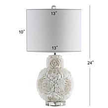 JONATHAN Y Cream Seashell Rosette 24" LED Table Lamp