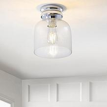 Jonathan Y Domenic 7.75" Metal and Bubbled Glass LED Flush Mount Light