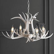 Jonathan Y Eldora 26" Adjustable Resin Antler 4-Light LED Chandelier 