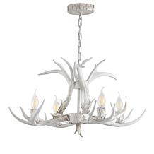 Jonathan Y Eldora 26" Adjustable Resin Antler 4-Light LED Chandelier 