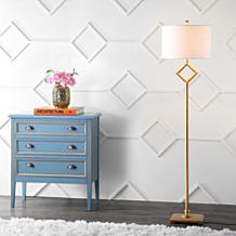 JONATHAN Y Gold Leaf Juno 62.5" Metal LED Floor Lamp
