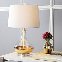 JONATHAN Y Gold Leaf West 24.5" Glass LED Table Lamp