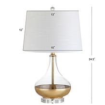 JONATHAN Y Gold Leaf West 24.5" Glass LED Table Lamp
