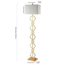 Jonathan Y Gold Selina 64.5" Iron Ogee Trellis Modern LED Floor Lamp