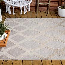 JONATHAN  Y High-Low Pile Ogee Trellis Indoor/Outdoor 5' x 8' Rug