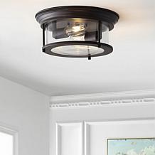 Jonathan Y Lauren 13.25" Metal & Glass LED Flush Mount Light Fixture