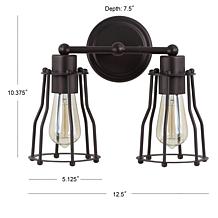JONATHAN Y Oil Rubbed Bronze Florence 12.5" 2-light Metal Vanity Light