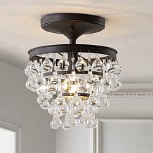JONATHAN Y Oil Rubbed Bronze Toronto 10" Metal Crystal Chandelier