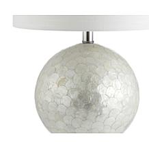 JONATHAN Y Pearl White Zuri 23.5" Capiz Seashell Sphere LED Table Lamp
