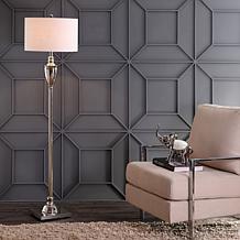 JONATHAN Y Polished Nickel Othello 62" Metal LED Floor Lamp