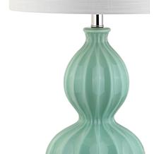 JONATHAN Y Seafoam Green Faye 28" Glass LED Table Lamp