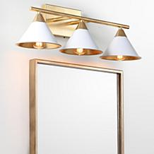 JONATHAN Y White and Gold Yvette 25" 3-light Metal Vanity Wall Light
