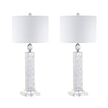 JONATHAN Y White Bailey 32" Seashell LED Set of 2 Table Lamps