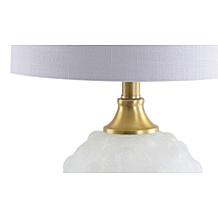 JONATHAN Y White Brass Gold Ilsa 22" Dotted Glass Metal LED Table Lamp