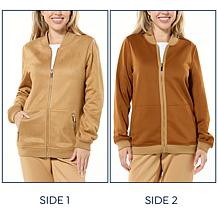 Joy CleanBoss Luxurious Faux Suede Reversible Bomber Jacket