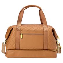 Joy First Class Luxury Leather Quilted Double Decker Weekender