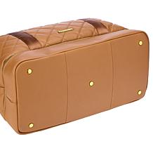 Joy First Class Luxury Leather Quilted Double Decker Weekender