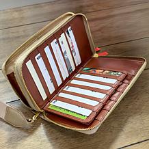 Joy Luxe Leather Best Gift Ever Double Wallet With Wrist Strap