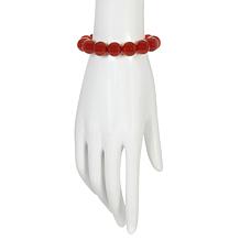 KALIFANO Carnelian Bead Stretch Bracelet