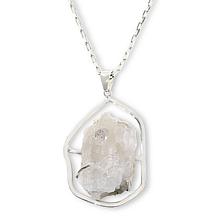 KALIFANO Freeform Quartz Crystal Pendant with Chain