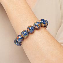 KALIFANO Multigemstone Globe Bead Stretch Bracelet