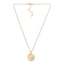 KALIFANO Rose Quartz Moon Pendant with Chain
