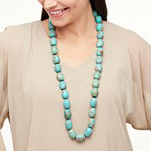 KALIFANO Turquoise-Color Howlite Bead 34-1/2" Necklace