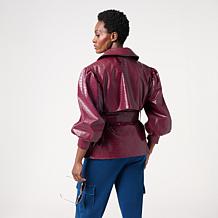 KAP by Kaphill Faux Leather Croc Trench