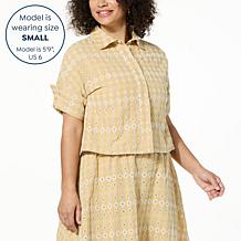 kathy ireland® Fashion 360 Madrid Escape Embroidered Top