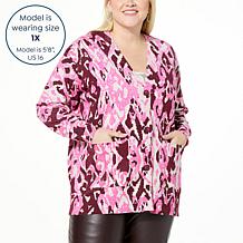 kathy ireland® Fashion 360 Maxima Printed Ikat Cardigan
