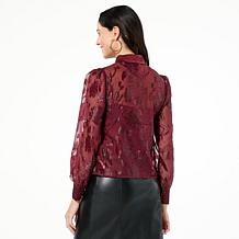 kathy ireland® Fashion 360 Paris Night Lace Blouse with Camisole