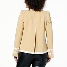 kathy ireland® Fashion 360 Royal Diana Faux-Ever Leather Trim Peacoat