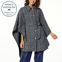 kathy ireland® Fashion 360 Swiss Chateau Faux Wool Belted Poncho