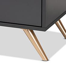 Kelson Dark Grey and Gold Finished Wood 6-Drawer Dresser