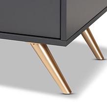 Kelson Dark Grey and Gold Finished Wood TV Stand