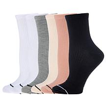 Kenneth Cole 6-Pack Fine-Ribbed Demi Crew Sock
