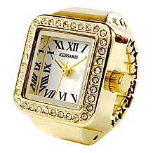 Kessaris Crystal-Accent Expansion Band Ring Watch