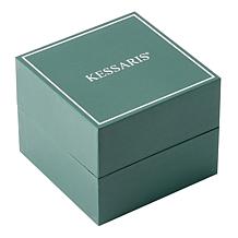 Kessaris Embossed Strap Square Case Crystal Watch