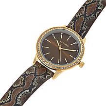 Kessaris Set of 3 Faux Leather Strap Watches