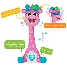 Kids Hits Dancing Giraffe Polly Pink and Blue Animal Plush