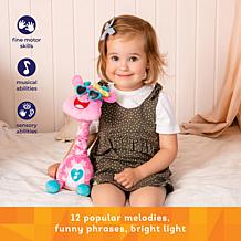 Kids Hits Dancing Giraffe Polly Pink and Blue Animal Plush
