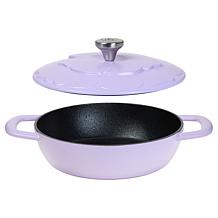 Kitchen HQ 2qt. Cast Iron Ceramic Nonstick Dutch Oven w/Floral Pattern