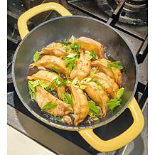 Kitchen HQ 2qt. Cast Iron Ceramic Nonstick Dutch Oven w/Floral Pattern