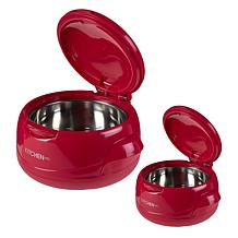Kitchen HQ Large & Small Thermal Microwaveable Insulated Bowls w/Lids