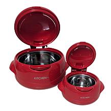 Kitchen HQ Large & Small Thermal Microwaveable Insulated Bowls w/Lids