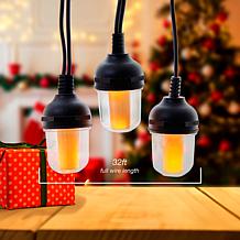 Kurt Adler 100-Light 10-Pc Lantern with Flicker Flame Light Set