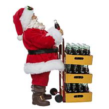 Kurt Adler 10.5" Coca-Cola Santa with Delivery Cart 2-piece Set